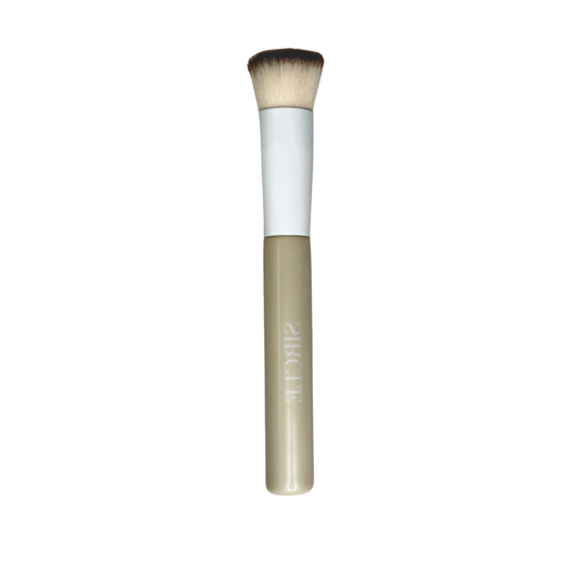 A single SIRCLE branded makeup brush with a flat, synthetic bristle head and a beige handle.